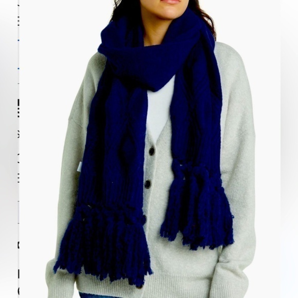🆕Treasure & Bond Mixed Stitch Textured Scarf:: Blue Beacon:: NWT::